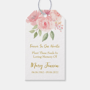 Rose Seed Packet Memorial Funeral Gift Tags