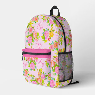 Rose Shabby Vintage Pink Printed Backpack