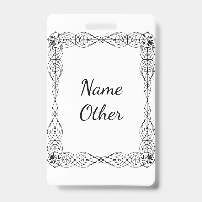 Rose Shadow Fairy ID Badge (Front)