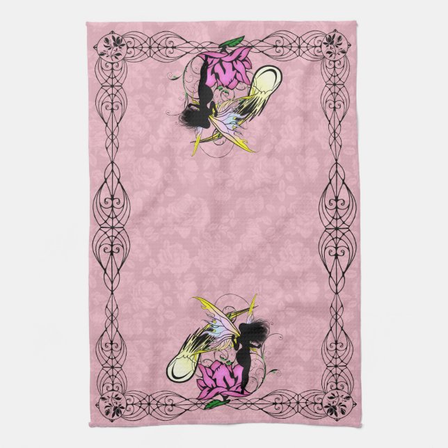 Rose Shadow Fairy Tea Towel (Vertical)
