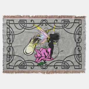Rose Shadow Fairy Throw Blanket