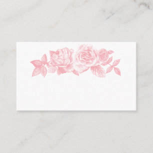 Rose Sketch Place Cards in Pink
