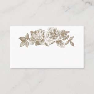 Rose Sketch Place Cards in Sepia