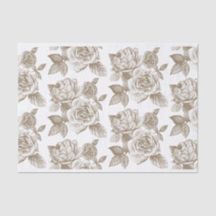 Rose Sketch Tissue Paper in Sepia