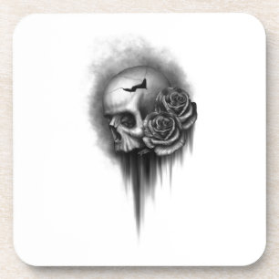 Rose skull coaster