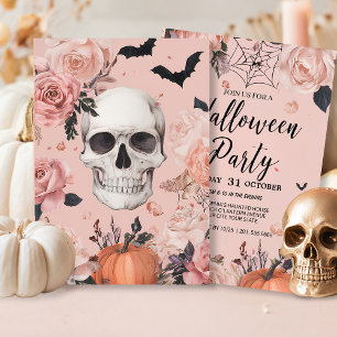 Rose Skull Halloween Invitation
