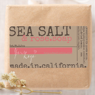 Rose Soap Sea Salt Product Packaging Custom Logo