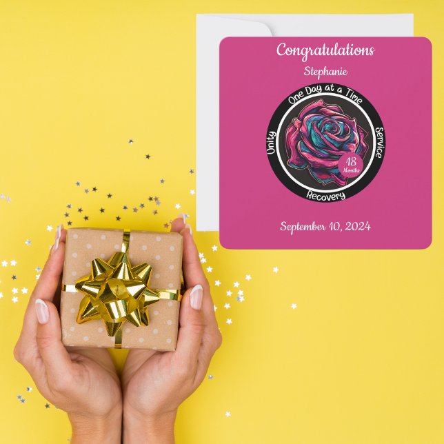 Rose Sobriety Chip | 12-Step Recovery  Card (Creator Uploaded)