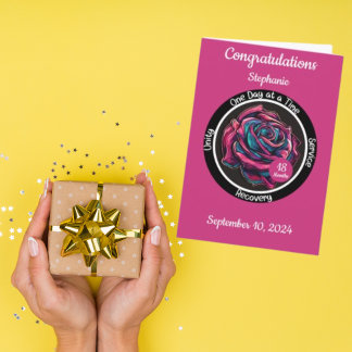 Rose Sobriety Chip | 12-Step Recovery Card