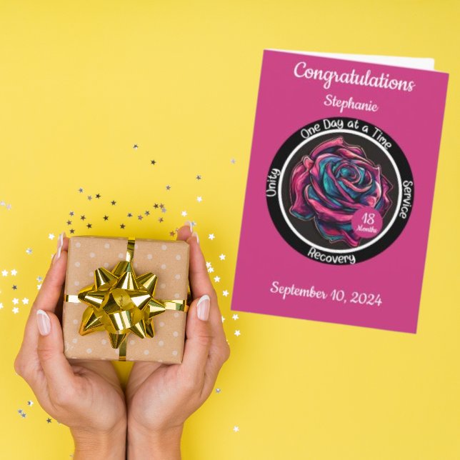 Rose Sobriety Chip | 12-Step Recovery  Card (Creator Uploaded)