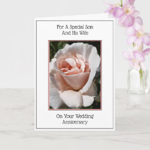 Rose Son And Wife Personalised Wedding Anniversary Card