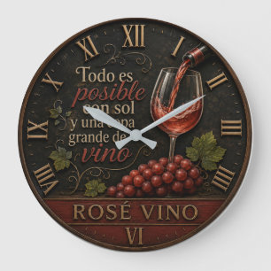 Rosé Spanish Wine Large Clock