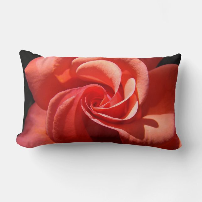 Rose Spiral Throw Pillow Orange Roses nature (Front)