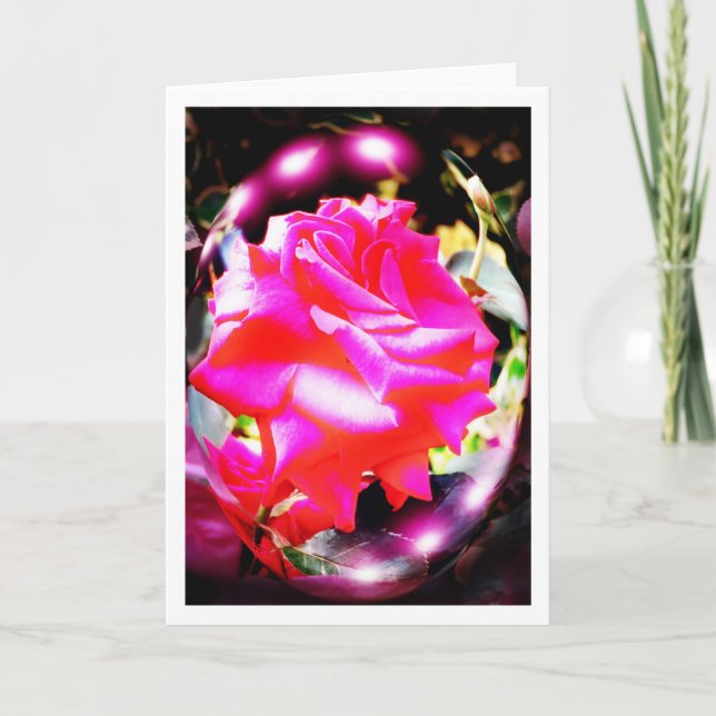 Rose spirits floral art holiday card (Front)