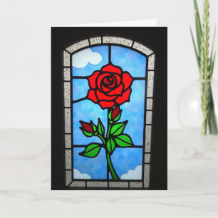 Rose Stained Glass Mothers Day Card