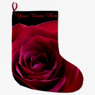Rose Stocking Red Rose Christmas Stocking Custom