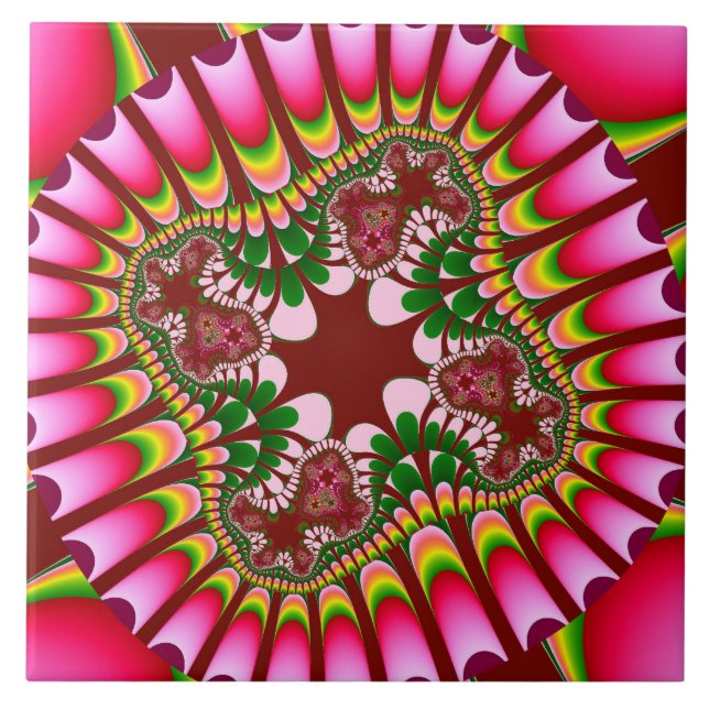 Rose Strawberry Flower Ceramic Tile (Front)