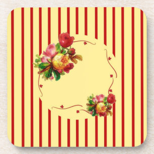Rose Stripe Cork Coaster