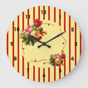 Rose Stripe Wall Clock
