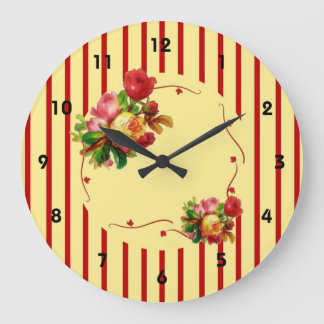 Rose Stripe Wall Clock