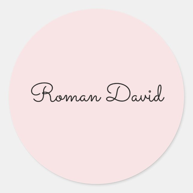 Rose Sugar Pinkish personalised  Classic Round Sticker (Front)