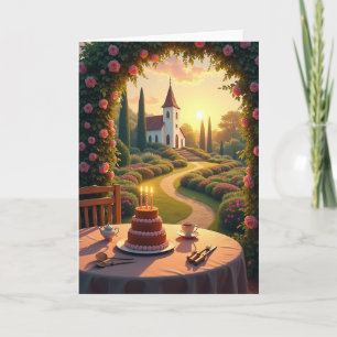 Rose Sunset Birthday Card