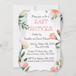 Rose Sweet Floral Baby Shower Invitation