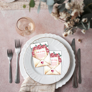 Rose Sweetheart Letter Books For Baby Shower Enclosure Card