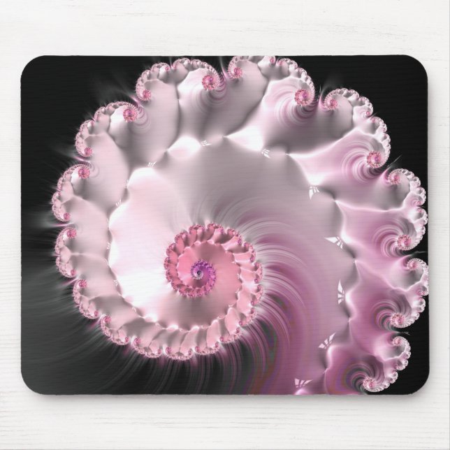 Rose Swirl Crystal Fractal Mouse Pad (Front)