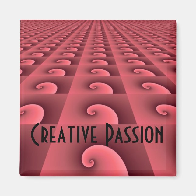 Rose Swirl Design - Creative Passion Magnet (Front)
