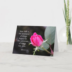 Rose Sympathy Card w verse (Hebrews) on faith hope