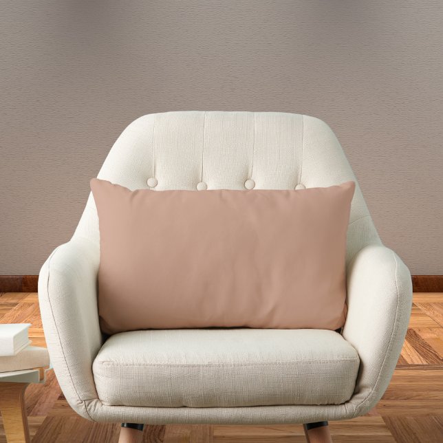 Rose Tan Solid Colour Lumbar Cushion (Creator Uploaded)