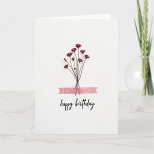 Rose Tape Floral Birthday Card