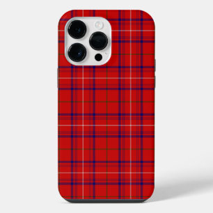 Rose tartan red blue plaid iPhone 14 pro max case