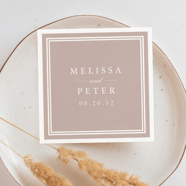 Rose Taupe | Classic Personalised Wedding Napkin (Creator Uploaded)