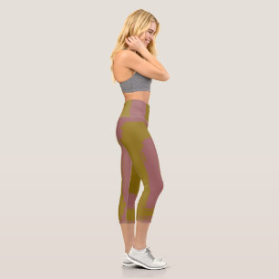 Rose Taupe Gold High Waisted Capris
