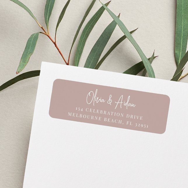Rose Taupe | Handwritten Script Return Address Return Address Label (Creator Uploaded)