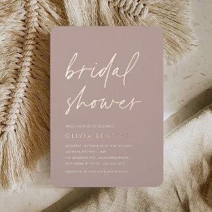 Rose Taupe   Minimalist Script Bridal Shower