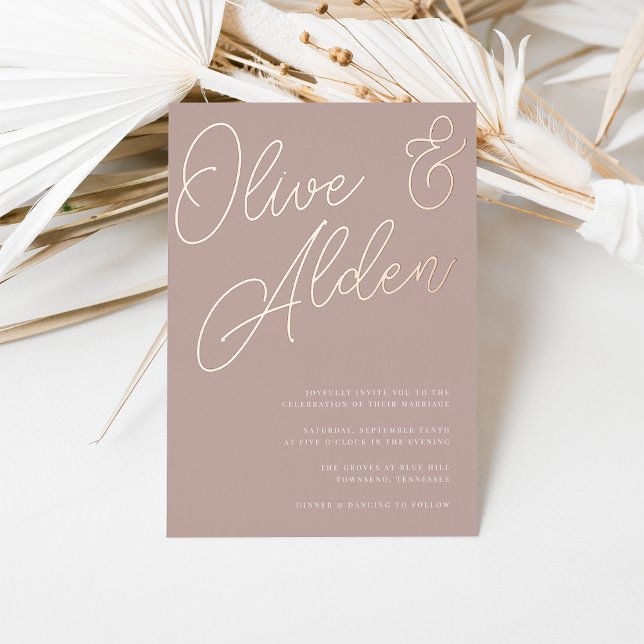 Rose Taupe | Rose Gold Script Wedding (Creator Uploaded)