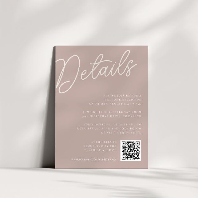 Rose Taupe | Script Watermark All-in-One Details Enclosure Card (Creator Uploaded)