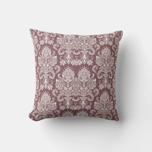 Rose Taupe Victorian Damask Cushion