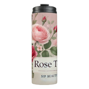 Rose Tea Design AI art Thermal Tumbler