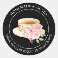 Rose Tea Modern label