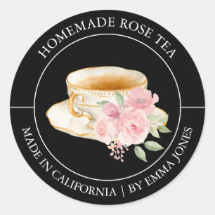 Rose Tea Modern label