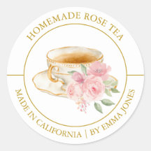 Rose Tea Modern label