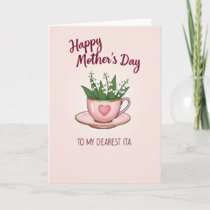 Rose Teacup Hearts Mothers Day Card