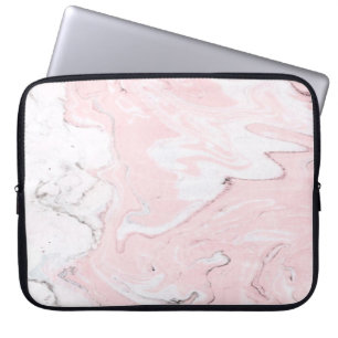 Rose Textured Natural Stone Marble Trendy Grey Laptop Sleeve