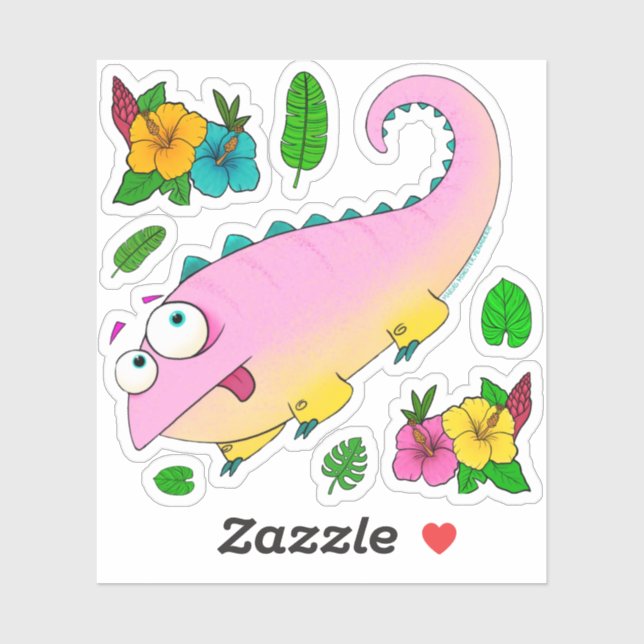 Rose the chameleon, sticker set (Sheet)