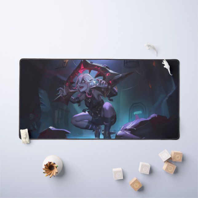 Rose Thorn Gaming Desk Mat | Cute Vampire themed (Kids Table)
