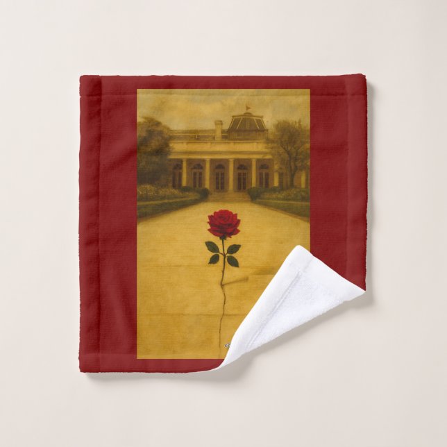 Rose Through the Crack: Back of the White House Bath Towel Set (Wash Cloth)